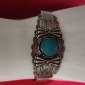 Vintage Native American Sterling and Turquoise Bracelet